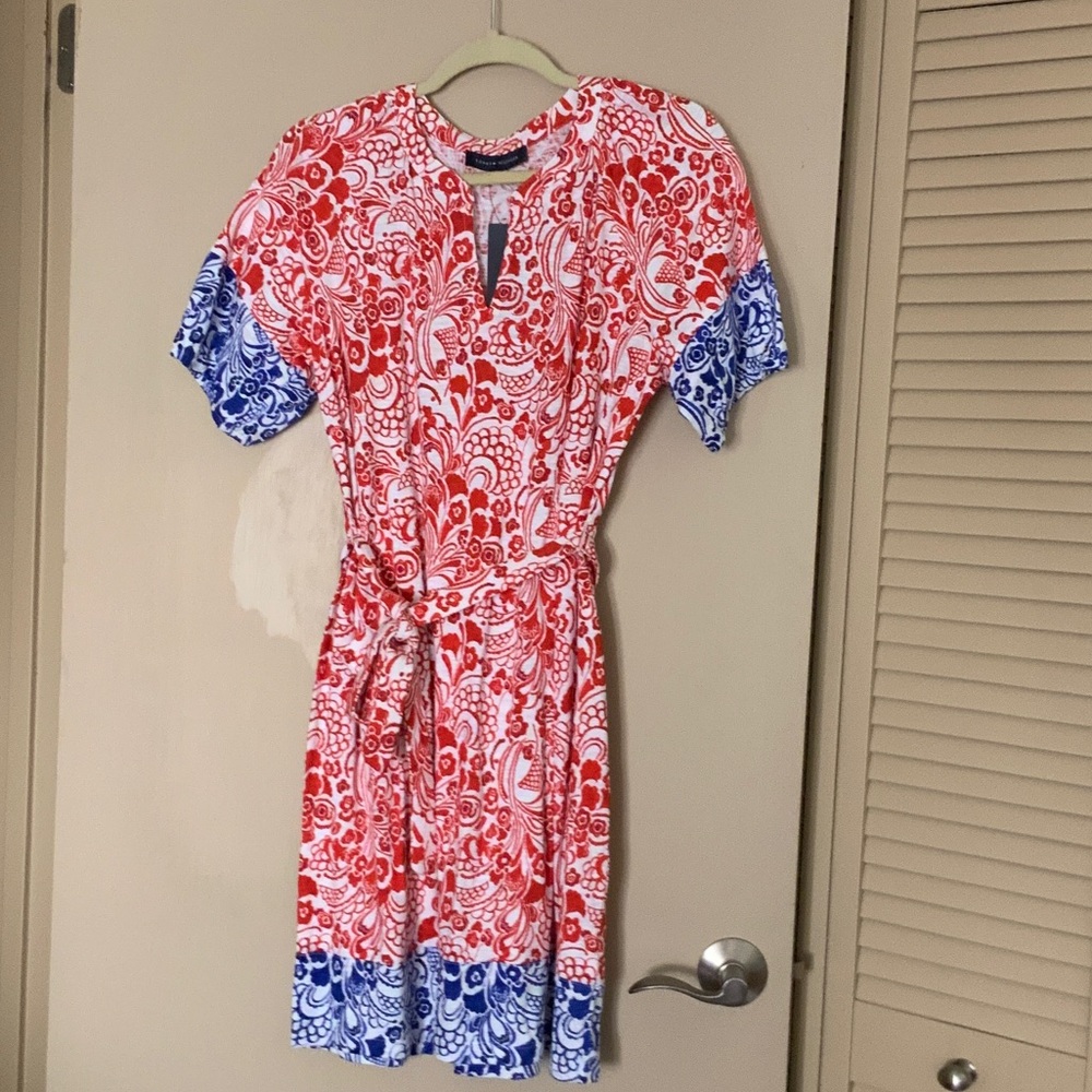 Tommy Hilfiger Red and Blue Floral Mini Dress